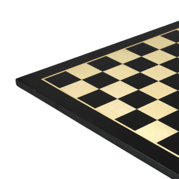 Ebony Chess Set 16 Inch With Flat Chess Board And Weighted Ebonised French Staunton Pieces 3 Inch - Image 3