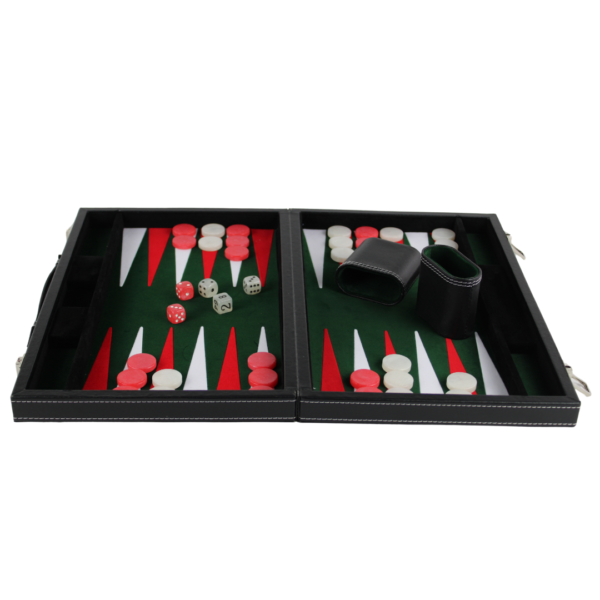 Malachite Green Leather Backgammon Set 15 Inch - Image 2