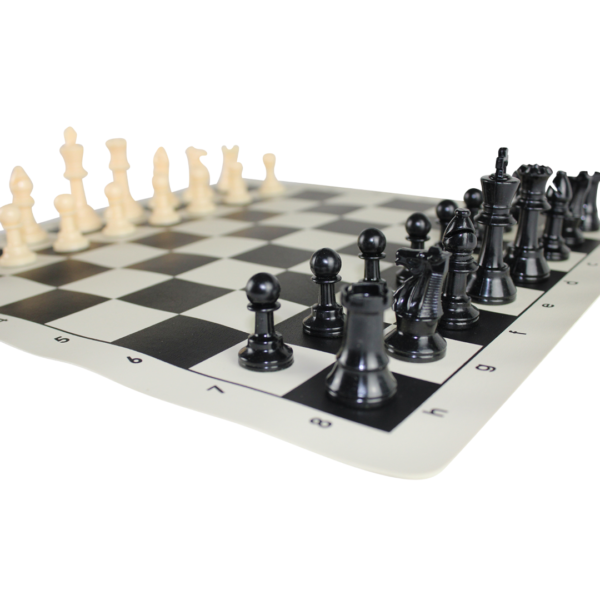 Black Club Roll Up Chess Set 20 Inch (Double Queen) - Image 4