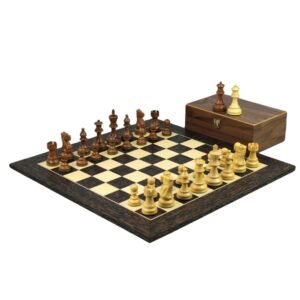 Tiger Ebony Chess Set 20 Inch with Weighted Sheesham Classic Staunton Chess Pieces 3.75 Inch