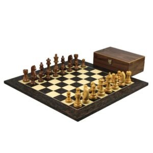 Tiger Ebony Chess Set 20 Inch with Weighted Sheesham German Staunton Chess Pieces 3.75 Inch