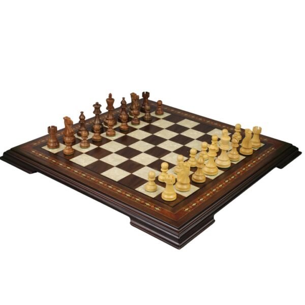 Walnut Chess Set 20 Inch with Helena Chess Board and Weighted Sheesham French Knight Staunton Chess Pieces 3.75 Inch - Image 2