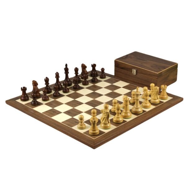 Walnut Chess Set 20 Inch With Weighted Sheesham Staunton Reykjavik Chess Pieces 3.75 Inch