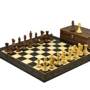 Tiger Ebony Chess Set 20 Inch with Weighted Sheesham Morphy Professional Staunton Chess Pieces 3.75 Inch