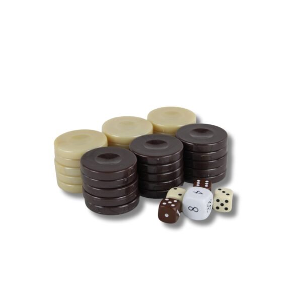 Acrylic Brown Pearl Backgammon Pieces 36 mm