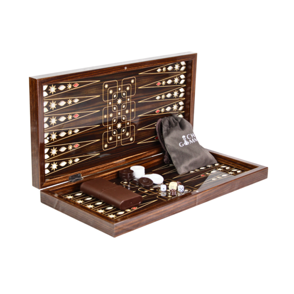 Wooden Carved Backgammon Set 20 Inch - Image 2