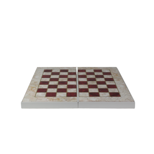 Wooden Red Marble Design Chess & Backgammon Set 19 Inch - Image 2