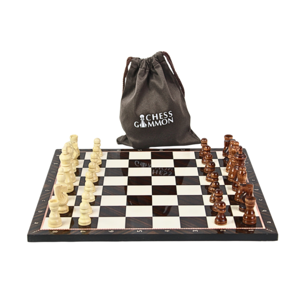 Walnut Design Chess Set 14 Inch