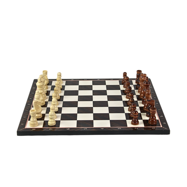 Walnut Design Chess Set 14 Inch With Storage Box - Image 2