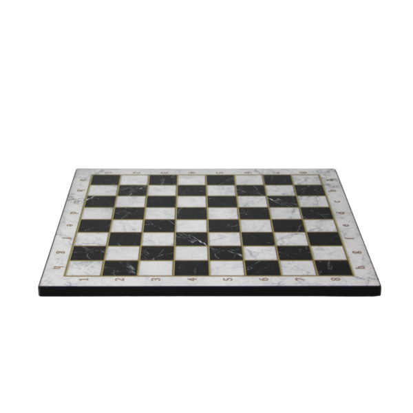 White Marble Design Chess Set 14 Inch - Image 3