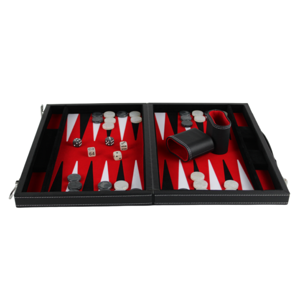 Royal Red Leather Backgammon Set 15 Inch - Image 2