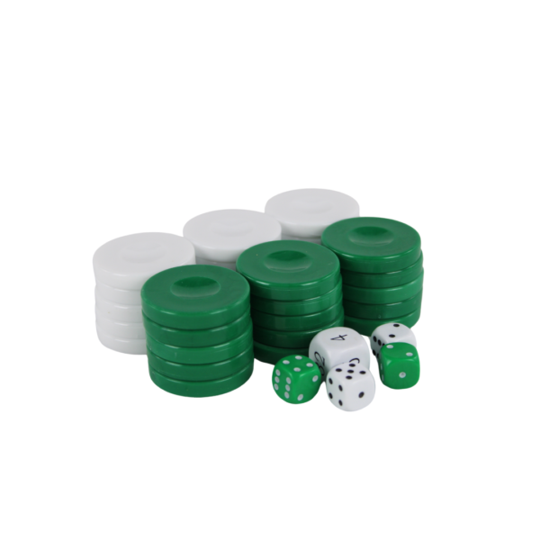 Acrylic Green Backgammon Pieces 26 mm