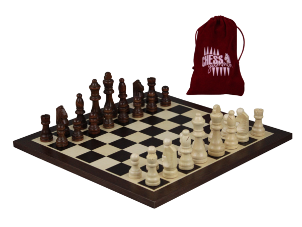 Wenge Chess Set With Chess Pieces And Chess Bag 14 Inch