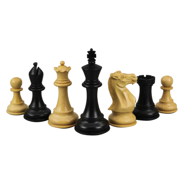 Ebony Chess Set 20 Inch With Helena Flat Chess Board and Weighted Ebonised Morphy Series Staunton Chess Pieces 3.75 Inch - Image 6