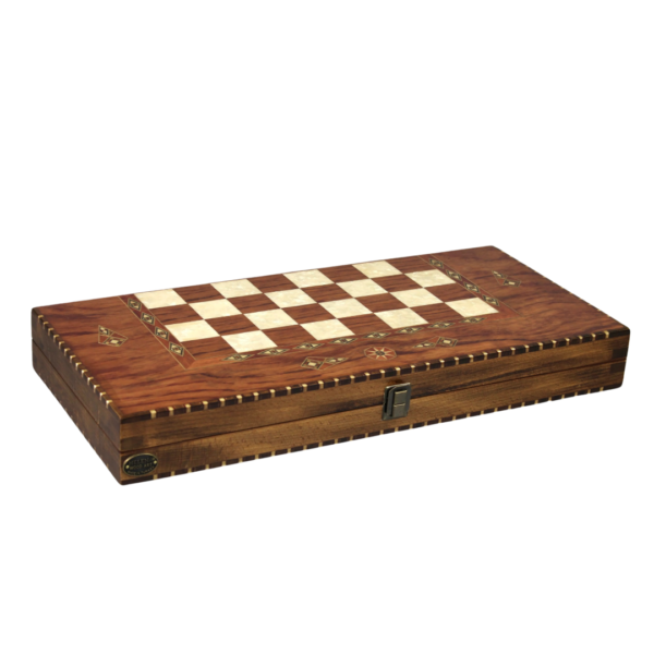 Helena Rural Rosewood Chess & Backgammon Set With Sheesham French Staunton Chess Pieces 20 Inch - Image 3