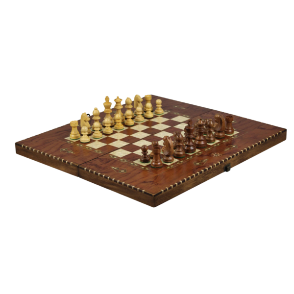 Helena Rural Rosewood Chess & Backgammon Set With Sheesham German Staunton Chess Pieces 20 Inch