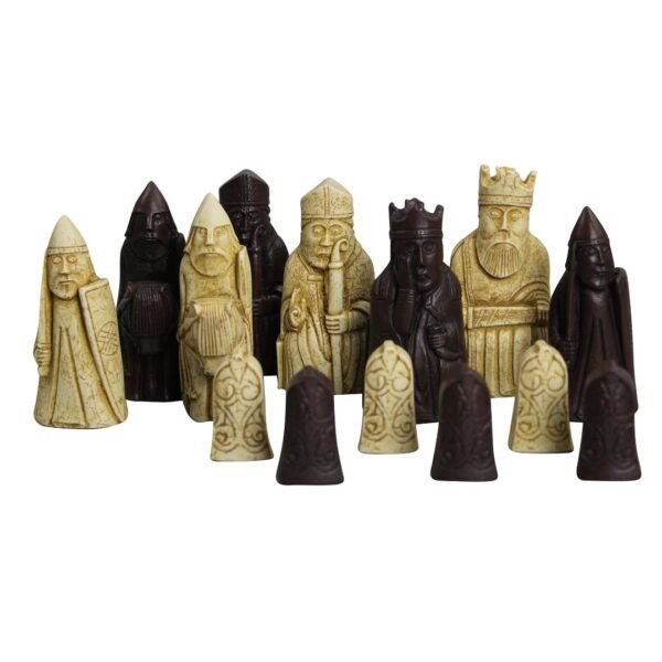 Isle of Lewis Chess Set With I Ivory & Brown Resin Chess Pieces 3.5 Inch and Rosewood Chess Board 20 Inch - Image 3