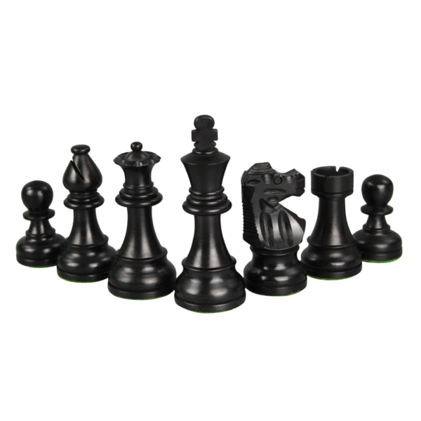 Ebony Chess Set 16 Inch With Flat Chess Board And Weighted Ebonised French Staunton Pieces 3 Inch - Image 6