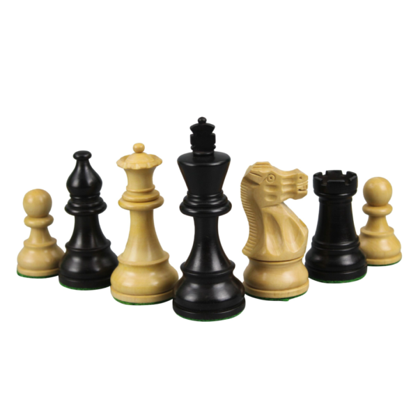 Ebony Chess Set 16 Inch With Flat Chess Board and Weighted Ebonised Classic Staunton Chess Pieces 3 Inch - Image 4