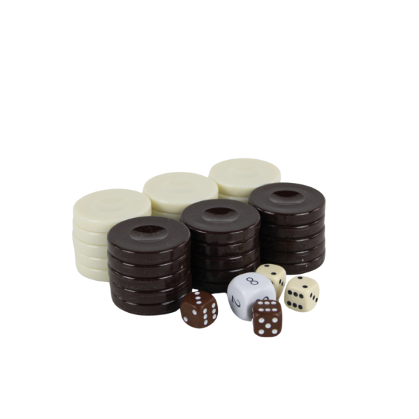 Acrylic Brown Backgammon Pieces 36 mm