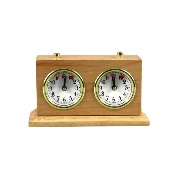 Natural Turnier Analog Wood Chess Clock With Stand