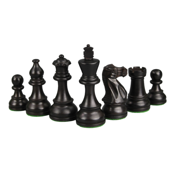 Ebony Chess Set 17 Inch With Helena Chess Board and Weighted Ebonised Atlantic Classic Staunton Chess Pieces 3 Inch - Image 8