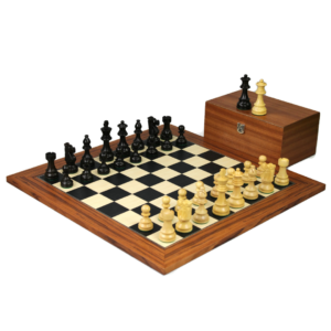 Palisander Chess Set 20 Inch with Weighted Ebonised Staunton French Knight Chess Pieces 3.75 Inch