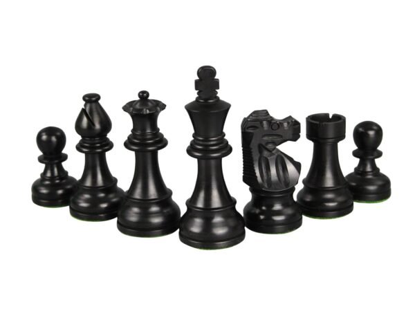 Ebony Chess Set 20 Inch With Helena Flat Board and Weighted Ebonised French Knight Staunton Chess Pieces 3.75 Inch - Image 6