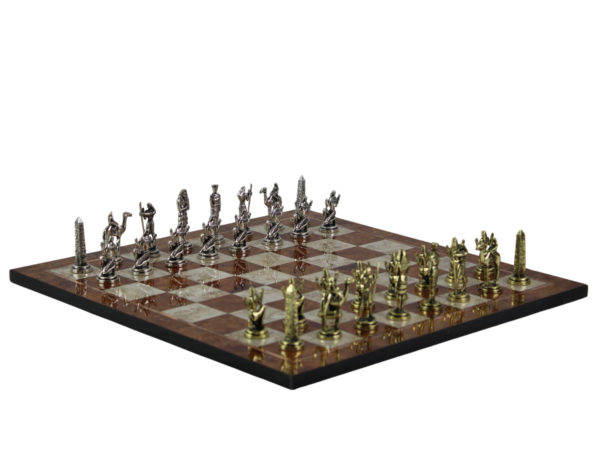 Mocha Personalised Metal Chess Set with Drawstring Bag 14 Inch - Image 2