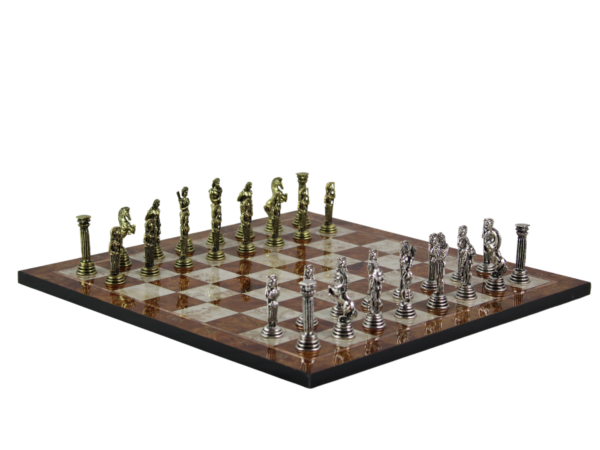 Mocha Personalised Metal Chess Set with Drawstring Bag 14 Inch - Image 6