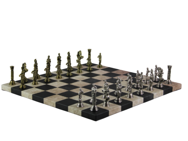 Black Leatherette Personalised Metal Chess Set with Drawstring Bag 14 Inch - Image 6