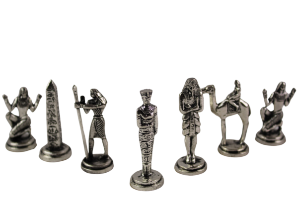 Egyptian Metal Chess Pieces Nickel & Brass 2.5 Inch - Image 3