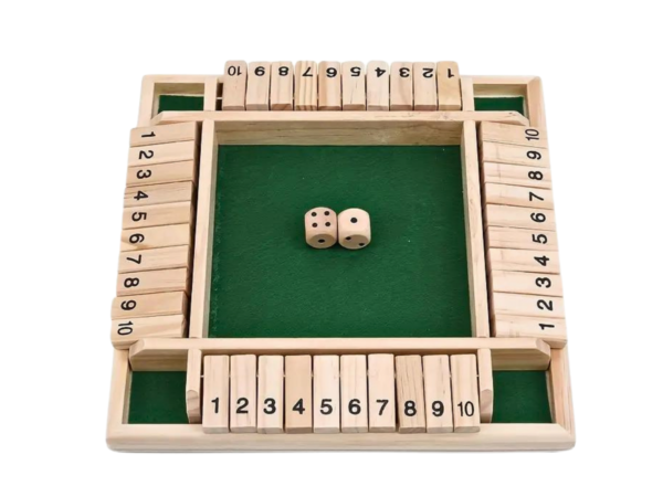 4 Player Green Shut the Box Family Game 8.6 Inch