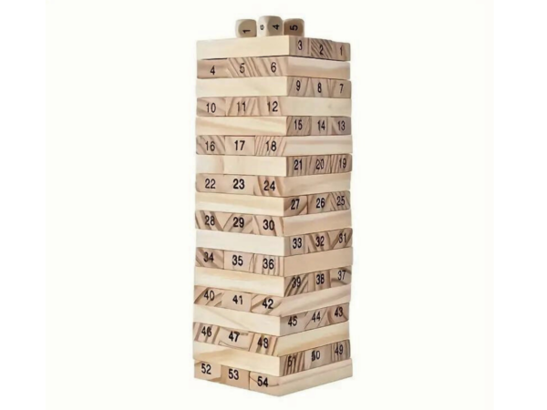 Tumbling Tower Wooden Blocks Family Game 7.1 Inches