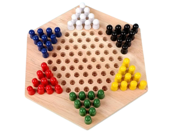 Chinese Checkers Wooden Board Family Game 6 player 9 Inch - Image 3