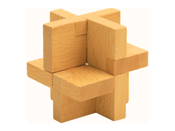 Corner Kongming Lock Solid Wood Brain Teaser Puzzle