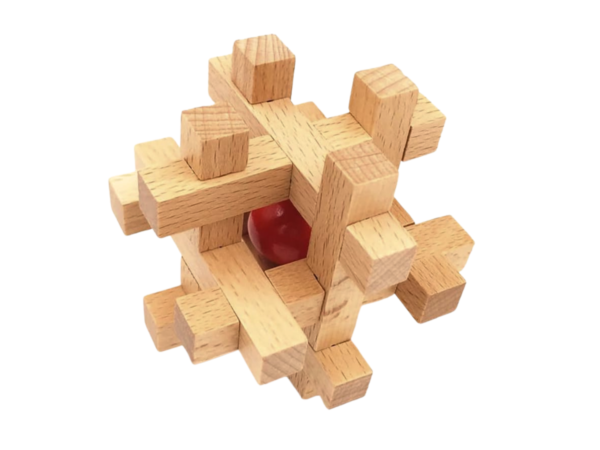 Fetch the Pearl Kongming Lock Solid Wood Brain Teaser Puzzle