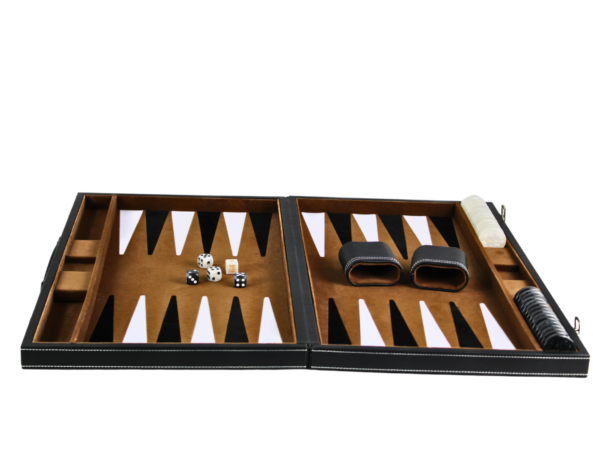 Rustic Brown Leather Backgammon Set 21 Inch - Image 2