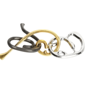 Metal Three Colour Scroll Lock Magic Brain Teaser Puzzle