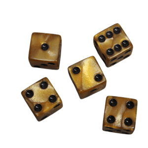 Honey Gold 16 mm D6 Dice Roll Playing Dices with Black Dots