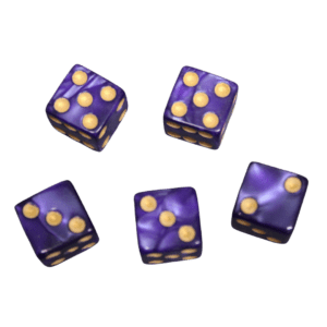 Grape Purple 16 mm D6 Dice Roll Playing Dices with Yellow Dots