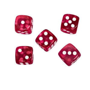 Translucent Pink 14 mm D6 Roll Playing Game Dices with White Dots